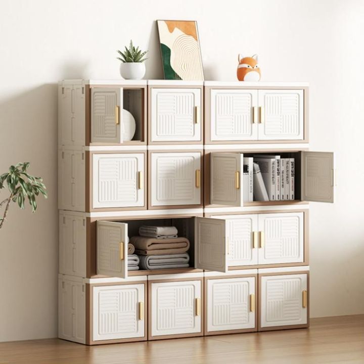 Raft modular krem me dyer të vogla, të hapura dhe të mbyllura